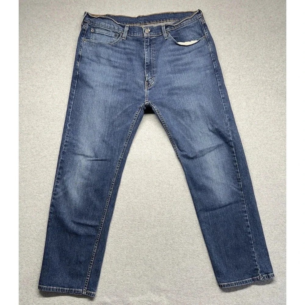 Levi's 505 Jeans Men's 38x30 Blue Straight Cotton Denim Dark Wash‎ Pockets Logo
